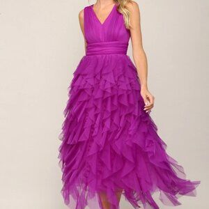 Cascade Ruffle Tulle Dress